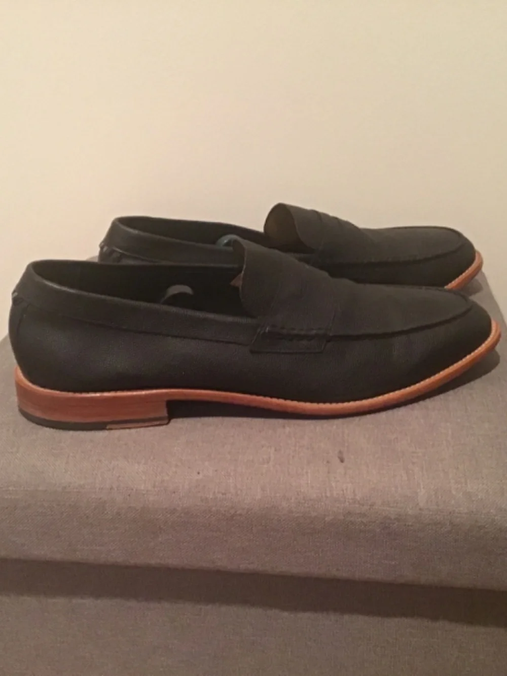 Black penny loafers Cole Haan x Todd Snyder textured size 11